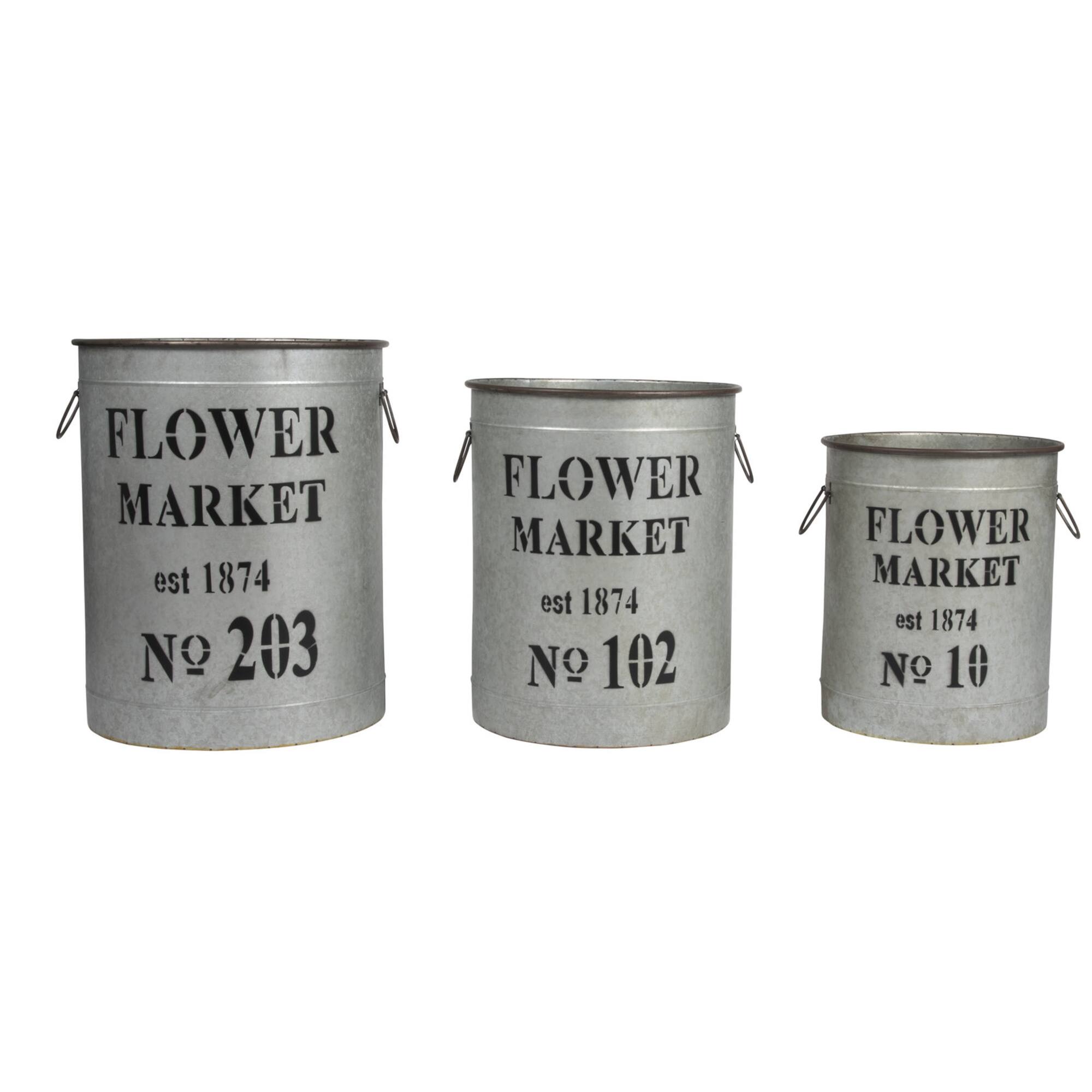 Hello Honey® Metal Flower Market Buckets Set